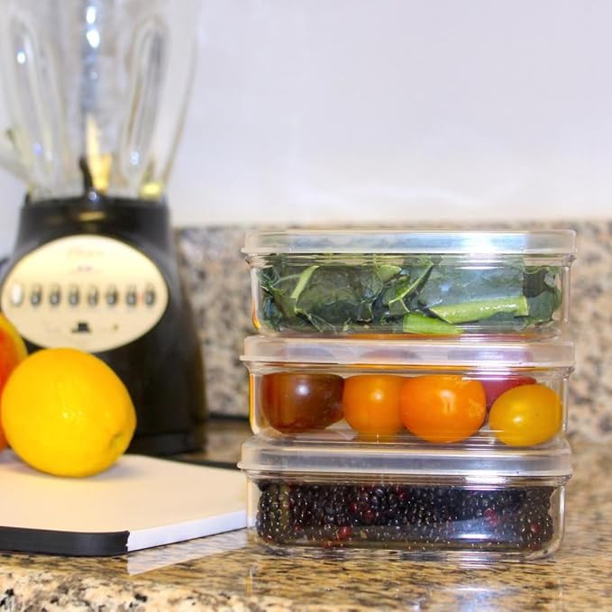 Lustroware Airtight Food Storage Container Set of 3, Micro Clear BPA Free Shatterproof Canister with Lid, Dishwasher Microwave Safe, Fridge Pantry Refrigerator Organizer, Made in Japan (2.3 qt, 74 oz)