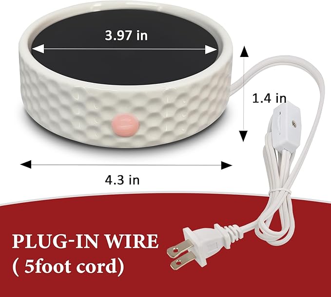 Electric Large Candle Warmer Plate - Ceramic Candle Wax Warmers for Jar Candles, Coffee Mug Warmer Cup Warmers for Home Office Aromatherapy Fragrance and Heating Beverage (Black and White Honeycomb)