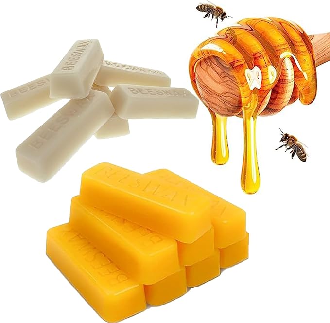 TooGet 36Pcs White Beeswax Bars, Natural Beeswax Block Bees Wax Pure Bar Wax for Candle Making, Skincare, Furniture Polish, DIY Crafts - 40 OZ