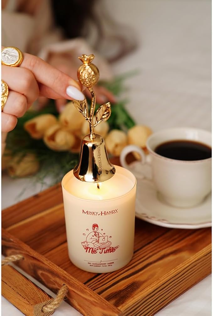 Natural Soy Candles for Home Scented - Fig Sandalwood Amber - Hand Poured Highly Scented Jar Candle - Self Care - Me Time Gifts