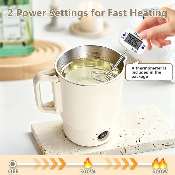 didforu Electric Wax Melting Pot Kit with Thermometer, 800ML Wax Melter for Candle Making, Adjustable Temperature Wax Warmer with Spout, DIY Candle Making Supplies for Beginners & Professionals