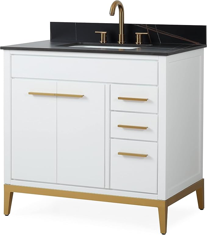 Tennant Brand 36 inch Modern Style Beatrice Bathroom Sink Vanity (White, 36 inch)