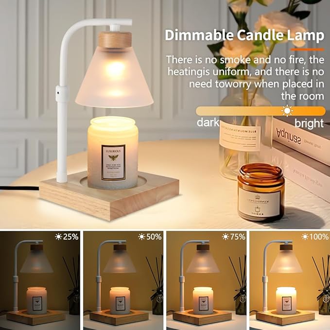 nawaza Dimmable Candle Warmer Lamp Electric Light for Candle Melter Scented Candles Top-Down Melting, Scented Wax Warmer for Home Offices Decor, Birthdays Gifts for Women Mom Grandma(White)