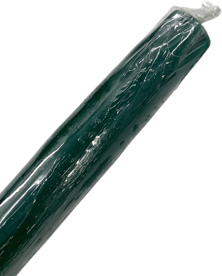 D'light Online Elegant 10" Unscented Dark Green Taper Candles, Premium Quality Hand-Dipped Tapered Candles, Dripless and Smokeless - Set of 12 Individually Wrapped (10 Inch, Dark Green)