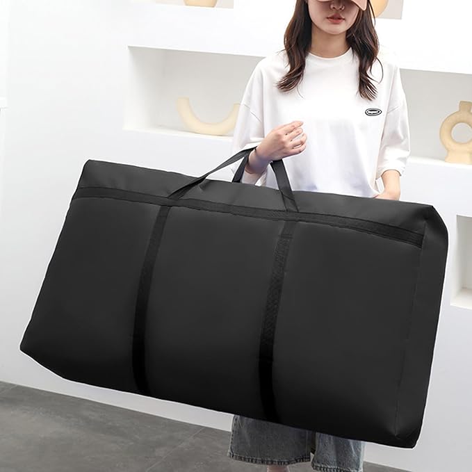 Packing Bags Black Moving 150L Jumbo Waterproof Reusable Heavy Duty Dorm Comforter Oxford Cloth Size Storage Bags (1 Pack)