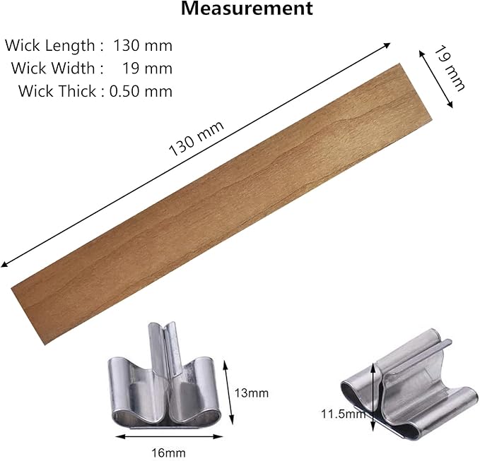 Candle Wood Wicks 0.75 x 5.12 inch Natural Candle Wick 100 PCS for Candles, Wood Candle Wicks Bulk Wooden Wicks for Candle Making