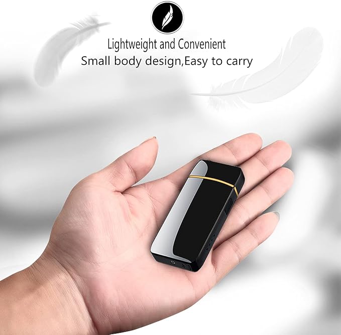 Arc Lighter, Smart Electric Lighter, USB Rechargeable Lighter Windproof Flameless Lighter Lightweight Plasma Lighter for Fire,BBQs,Fireworks,Candle,Camping - Outdoors Indoors (T3-Black)