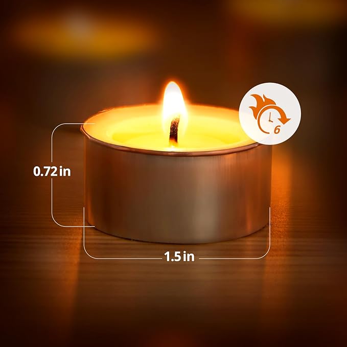 Tea Lights Candles 100 Pack 6 Hours, Tea-6H-100Pack