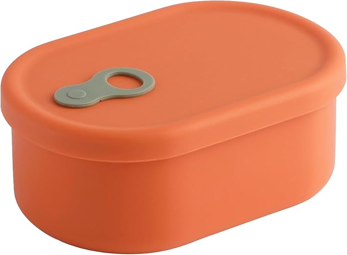 Premium Korean-Made Silicone Airtight Food Container with Steam Vent – BPA Free, Leakproof, Microwave & Freezer Safe Meal Prep. & Leftovers Storage (Mandarin Orange, 22 floz)