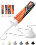 WELLUCK White Silicone Caulk, 100% Waterproof Silicone Sealant Adhesive Caulking,for RV, Kitchen,Bathroom, Window, Door, Glass,10.2FL.OZ/300ML (4-Pack)