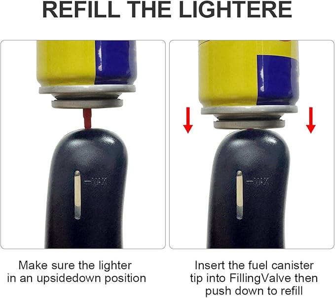 Long Neck Lighters Candle Lighters, 4 Pack Refillable Butane Lighter for Camping Fireplace Party BBQ Grill (Empty/Without Fuel)
