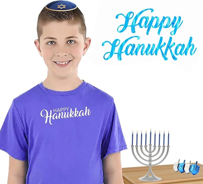 2-Pack Hanukkah Matte Silver Mini Menorah with Candles Classic 5 Inch Great for Travel, Hanukkah Decor Centerpiece