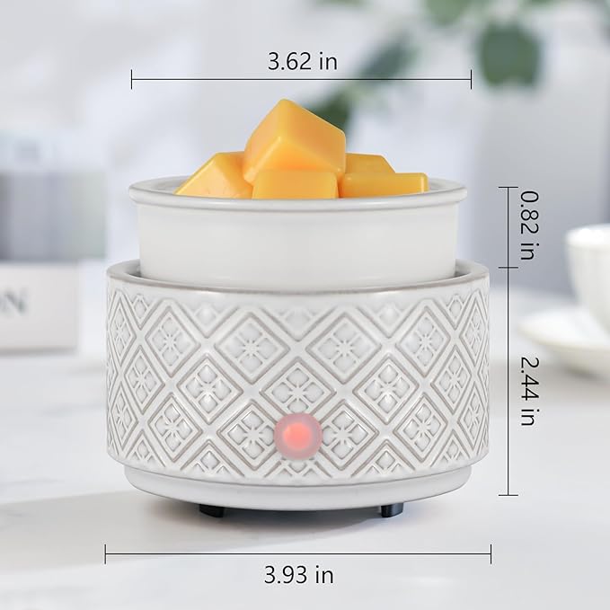 mocosa Wax Melt Warmer for Scented Wax,3-in-1Ceramic Wax Warmer Fragrances Candle Oils, Home Fragrance Burner,Electric Candle Warmer for Mom Women(White)