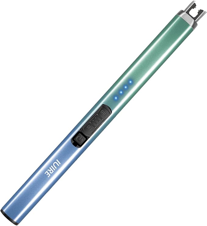 Electric Candle Lighter with Flashlight USB C Rechargeable Arc Lighters for Candles Windproof Plasma for Camping BBQ Stove Home Emergency with Safety Switch LED Battery Display