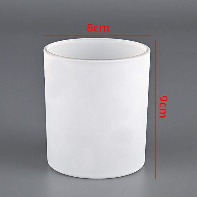 Candle Jars for Making Candles - Candle Making Kit & Supplies - Glass Jars with Lids - Candle Containers - Glass Candle Jars - Decorative Aesthetic Colored Frosted Glass Candle Cups with Wooden Lids