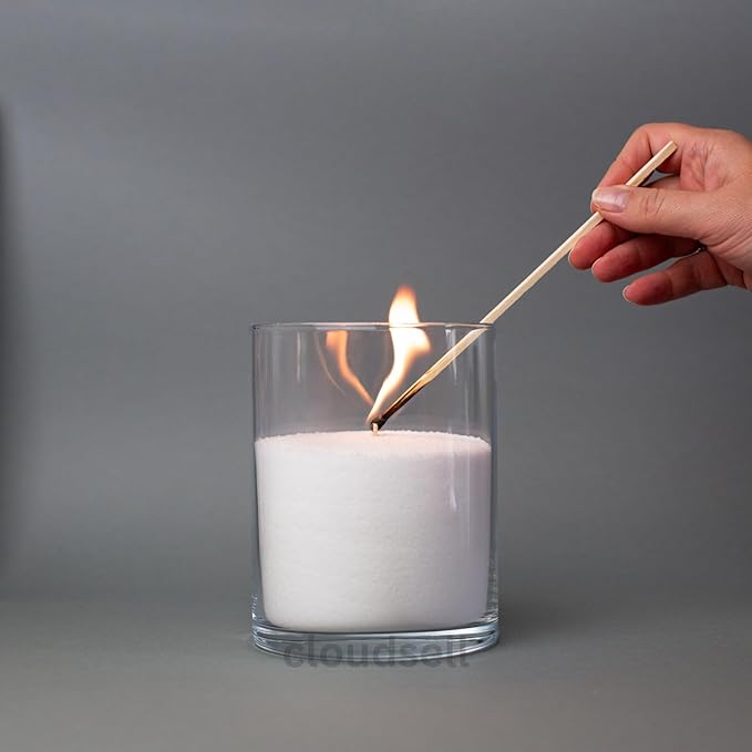 Diablos Customized Powder Candle Making Kit, 200GM Wax with 20 Wicks Refillable Beaded Wax Sand DIY Pearled Candle All Natural Reusable Candle Making Kit Self Extinguish Candle for Home Decor, White