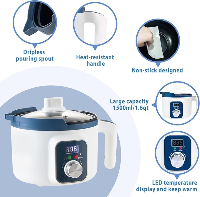 Handnatur Digital Candle Melting Pot with Spout, Electric Wax Melter with Temperature Control for Candles Making, Wax Melting Machine with Adjustable and Constant Temperature Function