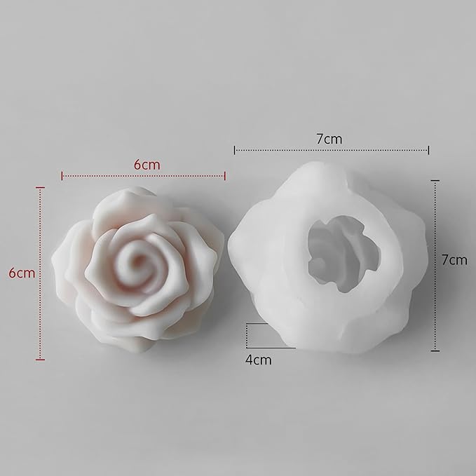 2 Pack Flower Candle Resin Mold - Resin Casting Silicone Molds for Home Decor & Candle Making Wave Spiral Mold