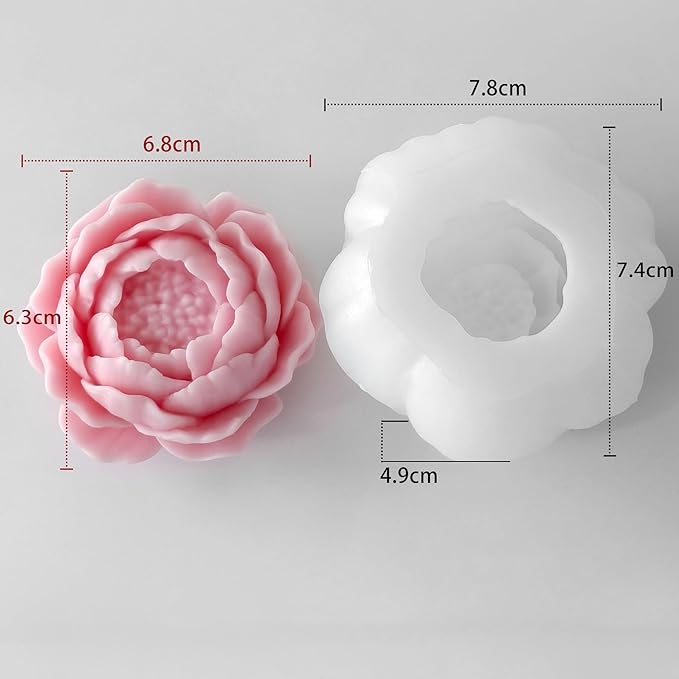 Petal Flower Rose Peony Tulip Cylinder Candle & Resin Mold - Resin Casting Silicone Molds for Home Decor & Candle Making Wave Spiral Mold