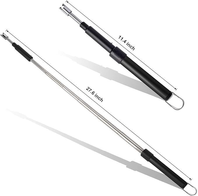Navpeak Candle Arc Lighters Long Flexible Neck 70cm Rechargeable Telescopic Electric Flameless Lighter for Kitchen Fireplace Pilot Light BBQ Stove (Black)