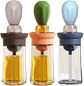 TINMIX Oil Dispenser with Brush - 3 Pack 2 IN 1 Olive Oil Dispensing Bottle with Basting Brush for Cooking Frying Baking Kitchen, 180ml, T-OB21 Blue+Grey+Green