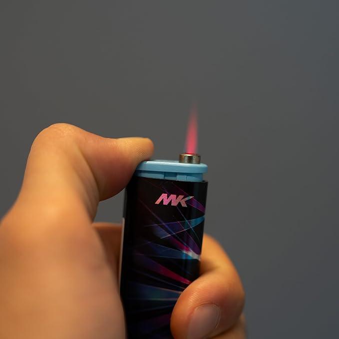 MK Wind Proof Jet Flame Lighters, 5PCS Striking Design, Ideal as Lighters for Candle, Camping, Outdoor use, Butane Refillable Lighter (Emotion-5PC)