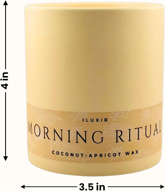 Morning Ritual Scented Candle – Earthy Moss, Palo Santo & Sandalwood, Perfect for Slow Mornings, Meditation, Yoga & Relaxation – Vegan & Phthalate-Free – 13 oz with Bamboo Lid