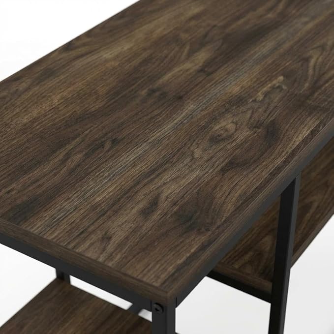 Furnifact Walnut Modern Lifestyle TV Stand for TVs up to 50 inches, Stylish Composite Wood Construction, Contemporary Design, Ample Storage Space