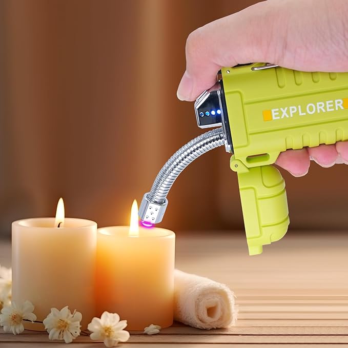 Laffizz Waterproof Lighter Outdoor Flexible Neck Windproof USB Rechargeable Plasma Lighters Flashlight Flameless Electric Arc Lighter for Candle Camping Hiking Outdoor Survival Activities Tatical Gear