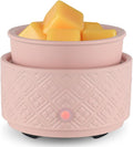 Wax Melt Warmer for Scented Wax,3-in-1Ceramic Wax Warmer Fragrances Candle Oils, Home Fragrance Burner,Electric Candle Warmer Perfect Christmas Gifts for Mom Women(Pink)