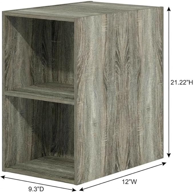 Furnifact French Oak Bookcase with Mid-Century Modern Design, Solid Wood Construction, Elegant Storage Solution for Living Room, Office, or Bedroom