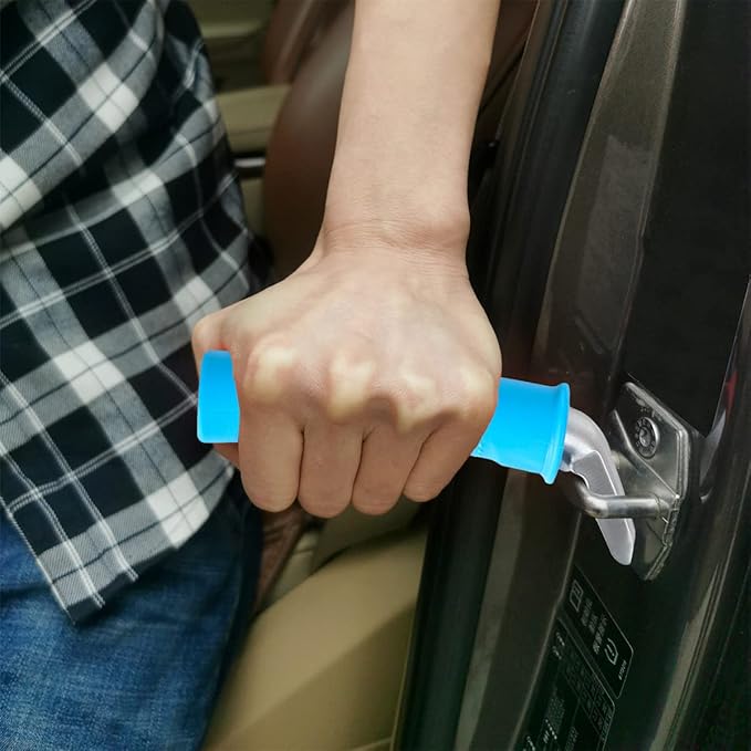 Valorcielo Auto Cane Portable Vehicle Support Handle, Car Door Assist Bar, Supports up to 300 Pounds, Car Door Handle for Elderly (Blue)