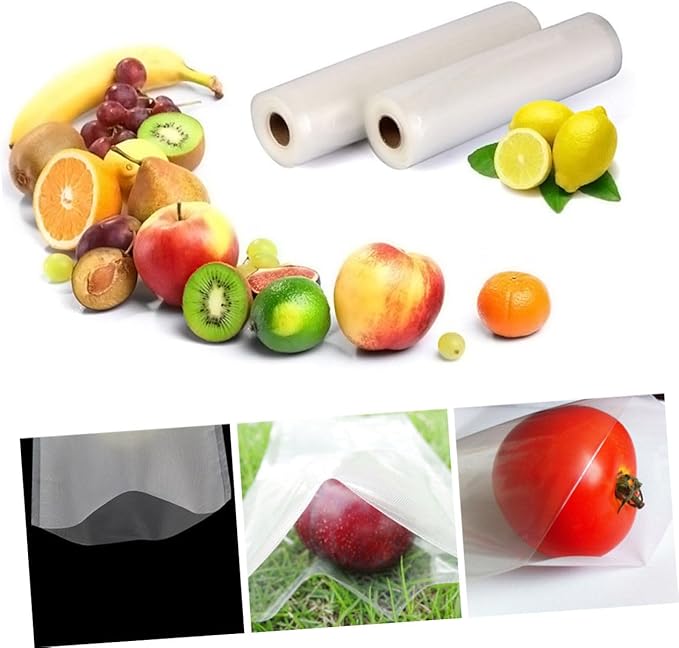 KOMBIUDA Heavy Duty Embossed Vacuum Storage Bags Bag Air-removal Channels for Food Collectibles and Documents and