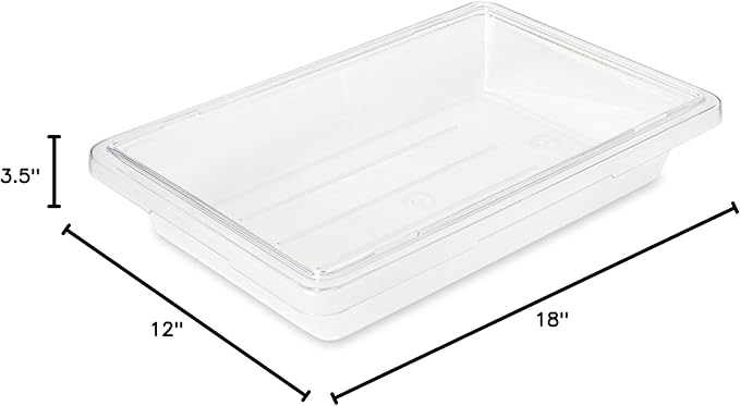 Rubbermaid Commercial Products Polycarbonate Food Storage Box/Tote, 2 Gallon, Clear, for Restaurant/Kitchen/Cafeteria