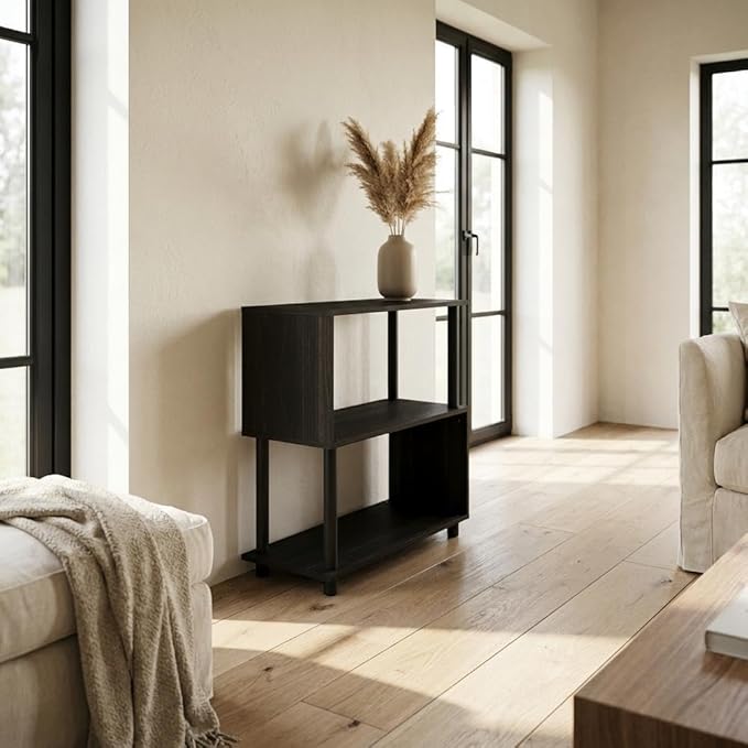 Furnifact Espresso Bookcase with Sturdy Wood Construction, Modern Design, Ample Storage Space for Home or Office Use