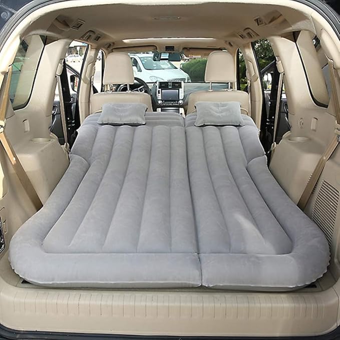 Car Air Mattress for Sonata SEL 2024, Inflatable Bed Thickened Flocking Sleeping Pad Foldable Travel Camping Backseat Cushion,Grey