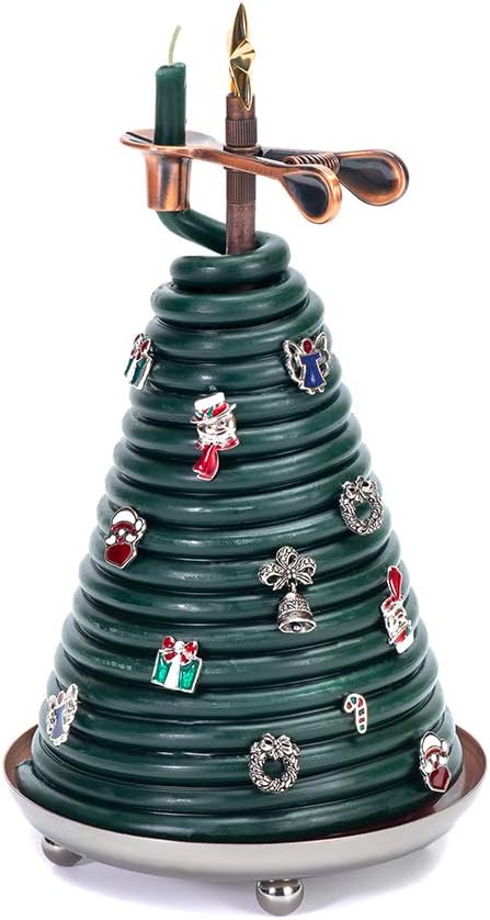 Candle by the Hour 80-Hour Christmas Tree Candle with 14 Charms, Eco-Friendly Natural Beeswax with Cotton Wick (Pack of 4)