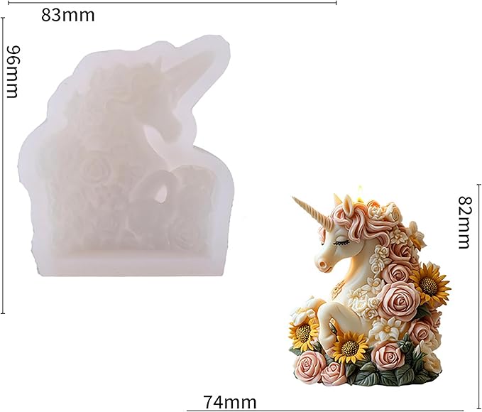 Horse Silicone 3D Flower & Rose Mold - Peony & Candle Mold for Resin, Clay & Soap Making - Craft Supplies