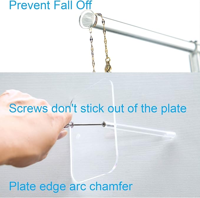 lengnoyp Premium Jewelry Stand , Solid Clear 2-Tier Acrylic Jewelry Organizer Stand & Bracelet holder Stand for Necklace Display, Ring & Watch Display