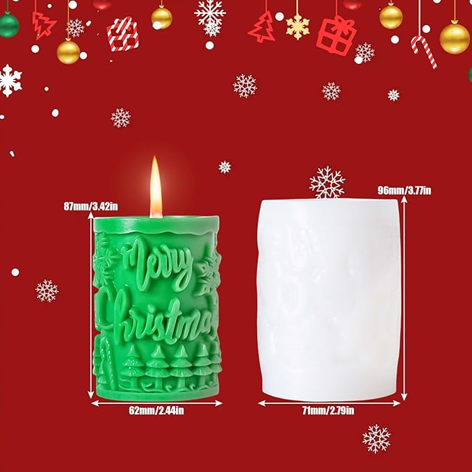 Elk Candle Moulds for Candle Making, Deer Pattern Pillar Candle Mold, Christmas Reindeer Silicone Mold for Soy Wax Candle, Aromatherapy Candle, Gypsum, Plaster, Home Decor (Merry Christmas Molds)