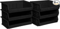Akro-Mils 30255 AkroBins Plastic Storage Bins, Space-Saving Stackable Bins for Garage, Pantry, Craft Organization, 11" x 16" x 5", Black, 6-Pack