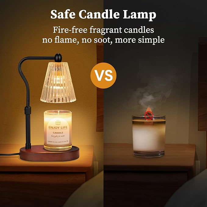 seenlast Candle Warmer Lamp with Timer Dimmer Adjustable Height, Electric Wax Warmer Vintage Home Decor for Scented Jar Candles,Birthday Gifts for Women