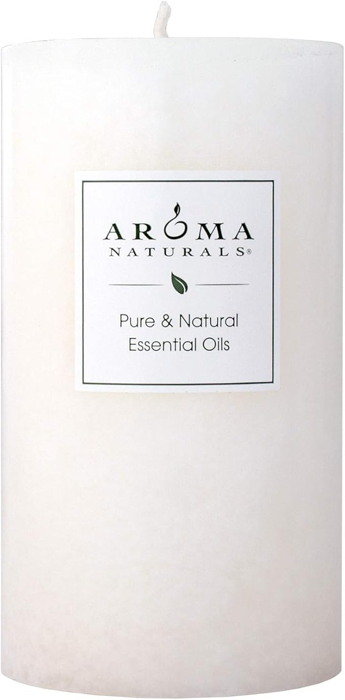 Aroma Naturals Holiday Essential Oil Vanilla & Peppermint Scented Pillar Candle, Cool Wish, 2.75 inch x 5 inch