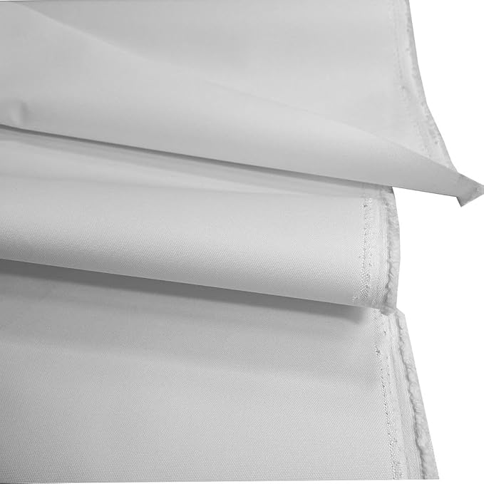 Mybecca Waterproof Canvas Marine Fabric 600 Denier Indoor/Outdoor PU Backing UV Protector White 1 Yard