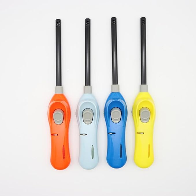 4 Pack Candle Lighters Multipurpose Extended Long Gas Lighter Wand Refillable for Kitchen Fireplace Pilot Light DIY BBQ Grill Stove