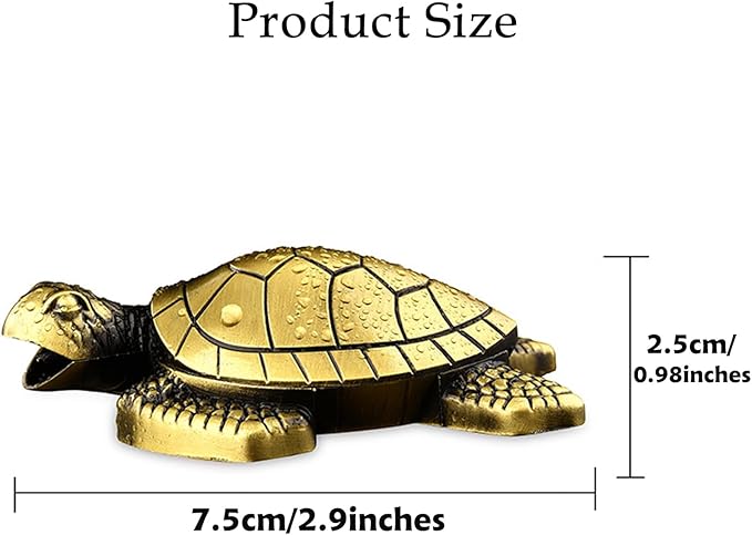 Torch Lighter - Turtle Shaped Refillable Gas Adjustable Flame Lighter, Unique Gift for Men & Women, Decorative Tabletop Lighter for Home & Office (Without Butane)-Bronze