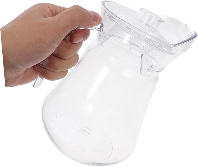 Amosfun Clear Acrylic Beverage Pitcher with Spout Heat Resistant PC Juice Pot for Cold and Hot Drinks Food Safe Water Kettle for Family Use Parties and Outdoor Entertaining