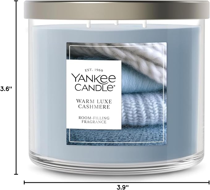 Yankee Candle Warm Luxe Cashmere, Fall Scented Candle, 14.5oz 3-Wick Candle Jar with up to 40 Hours Burn Time