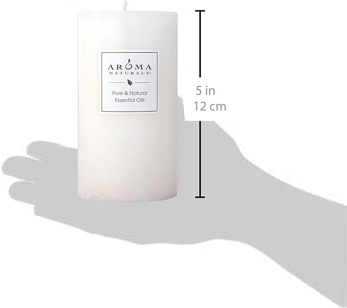 Aroma Naturals Holiday Essential Oil Vanilla & Peppermint Scented Pillar Candle, Cool Wish, 2.75 inch x 5 inch