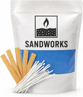 Sand Wax Candle Making Kit – 5 Wooden Wicks & 15 Cotton Wicks, 500 g Premium Fragrance-Free Sand Wax (Deep Tide Blue)